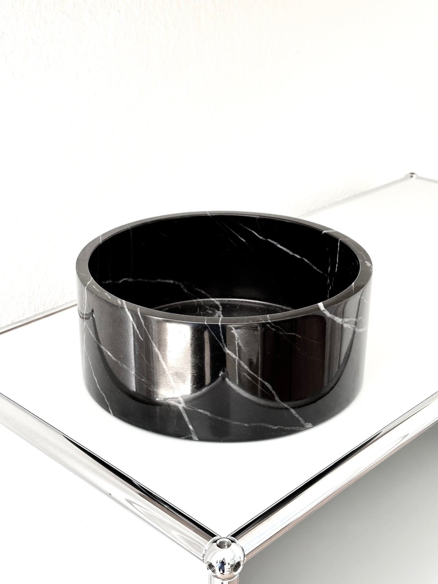 Marble bowl round | black