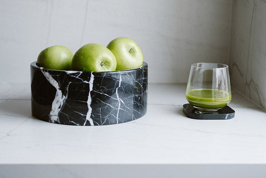 Marble bowl round | black