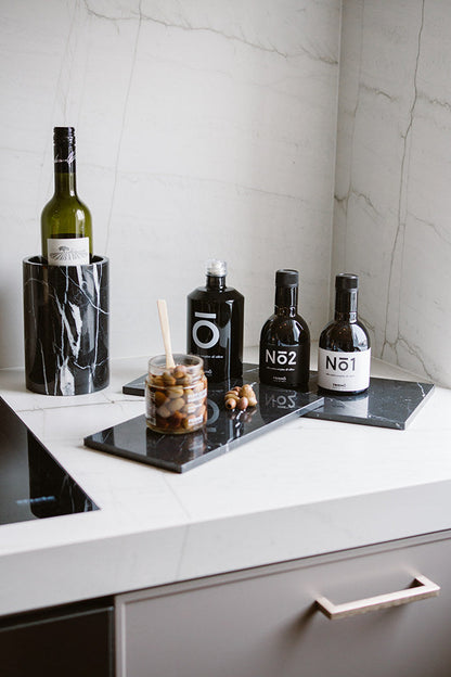 Marble tray rectangular | black
